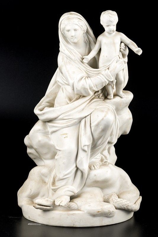 Simon Louis Boizot (copia da) - Virgin Mary crushing the serpent and Child