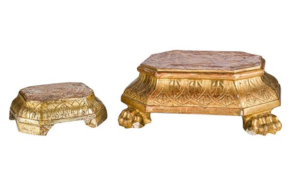 Pair of wooden bases