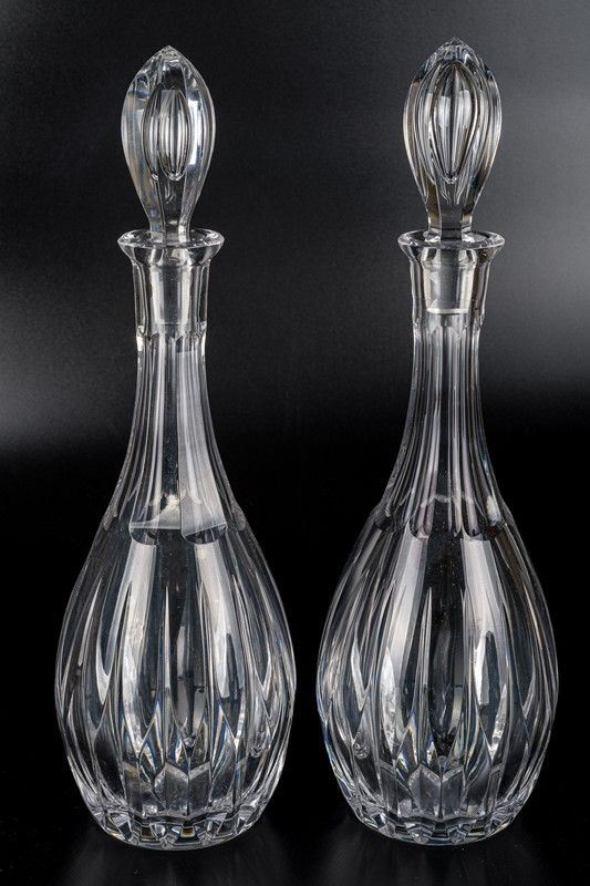 Pair of Lorraine crystal jugs
