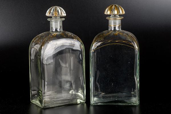 Pair of liqueur bottles