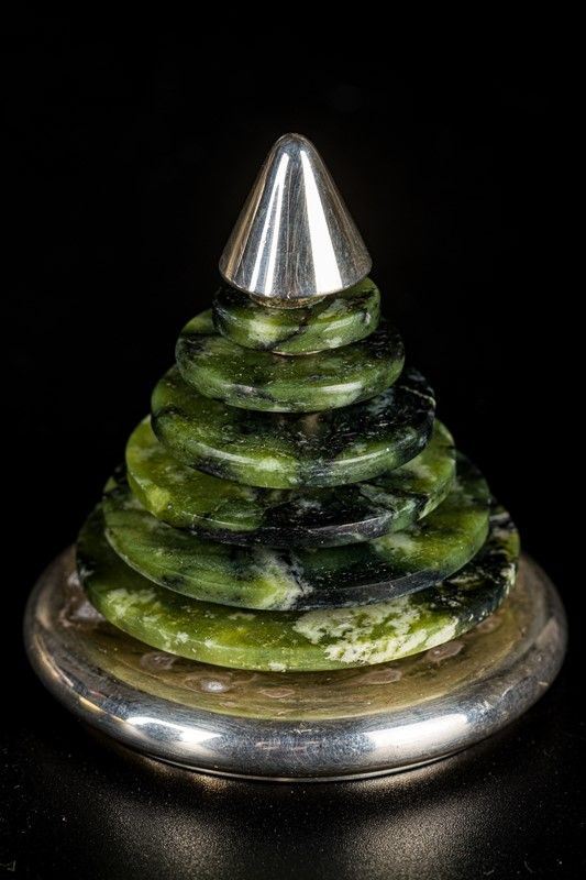 Bulgari spiral paperweight in 925 silver and hard stone