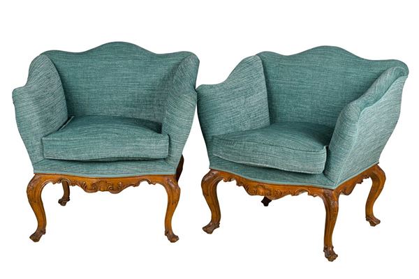 Coppia di poltrone in stile Chippendale