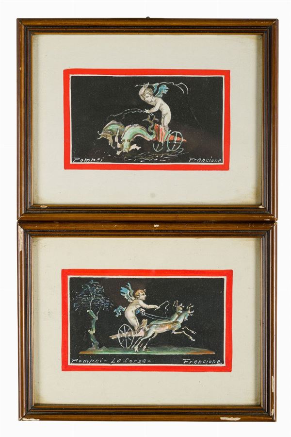 Pair of gouaches