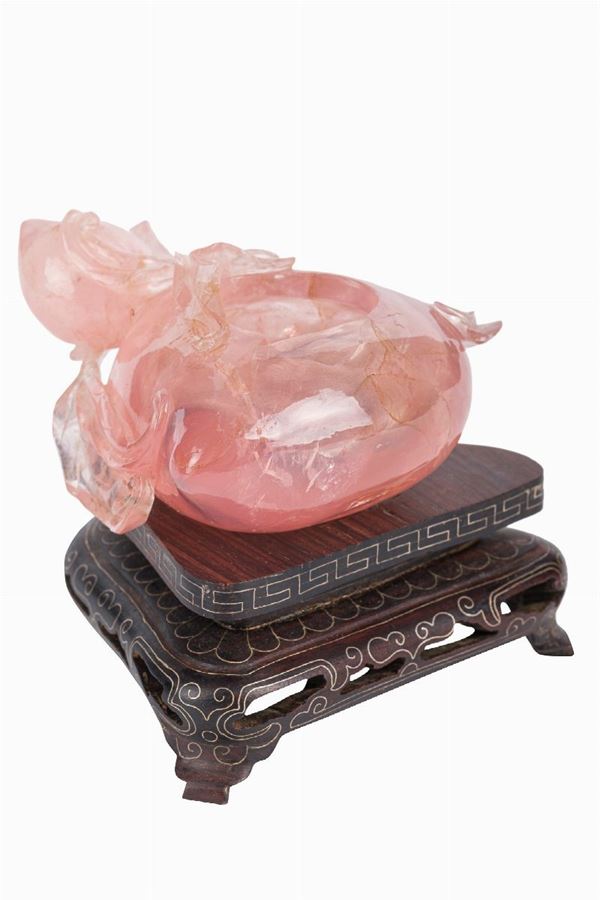 Piccolo sciacquapennelli in quarzo rosa