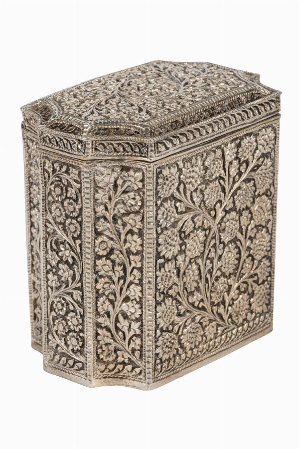 Silver tea box