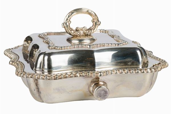 Silver metal vegetable dish 