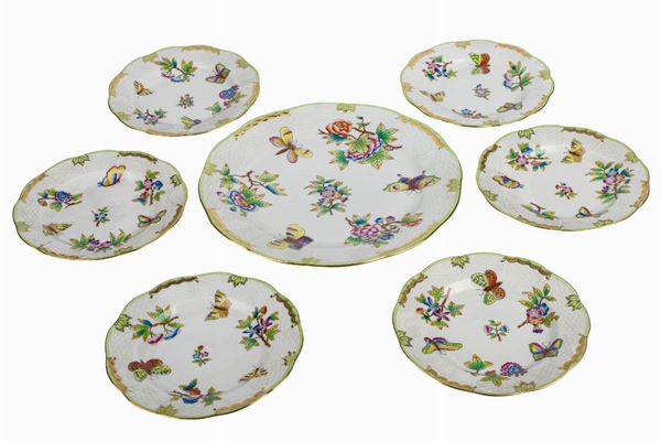 Herend porcelain cake set