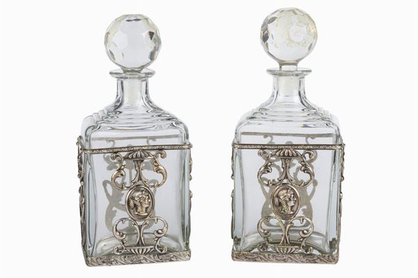 Pair of liqueur bottles