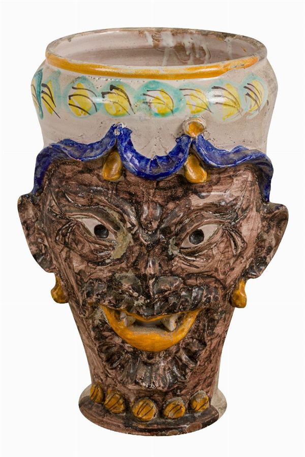 Umbrella stand in polychrome ceramic