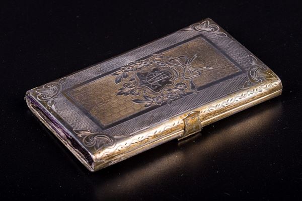 Porta agenda e matita in argento
