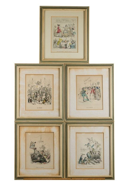 Jean Ignace Isidore G&#233;rard Grandville - Lot of five engravings