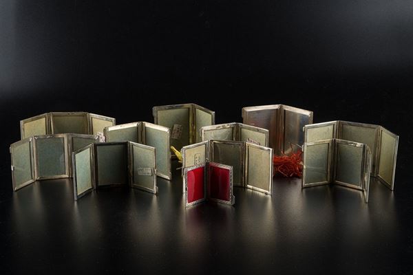 Lot of eleven 800 silver frames