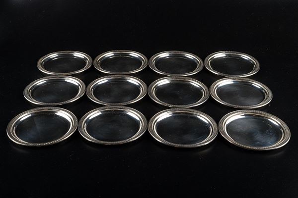Lot of twelve 800 silver under glasses