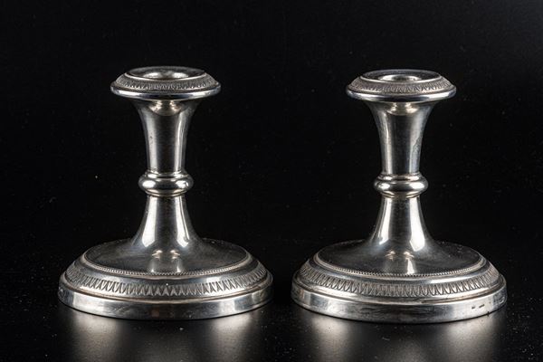 Pair of 800 silver lamp holders