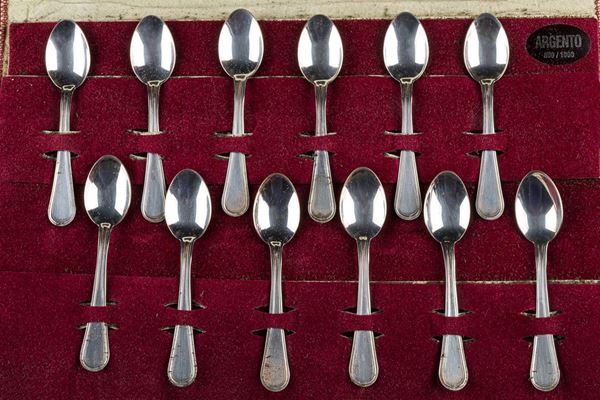 Lot of twelve 800 silver teaspoons