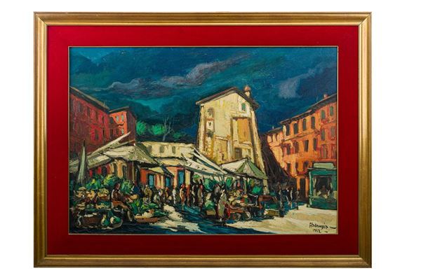 Achille Sdruscia - Square with market