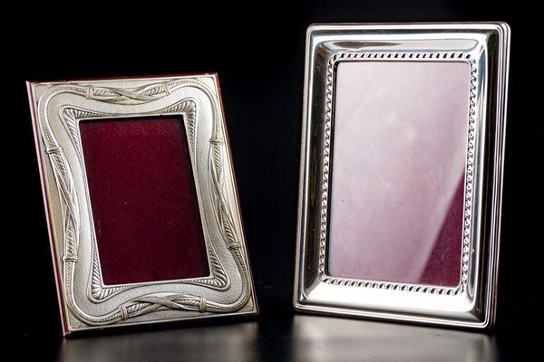 Lot of two 925 silver photo frames