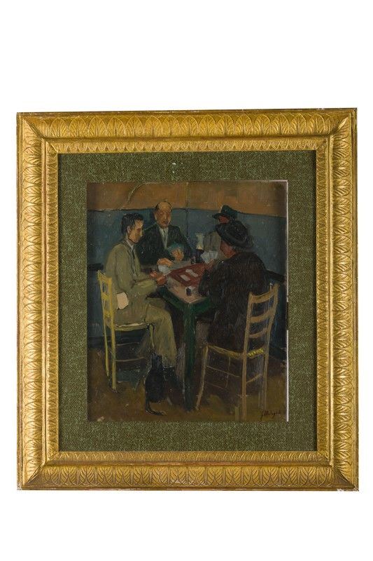 Giuseppe Malagodi - Card players in a trattoria