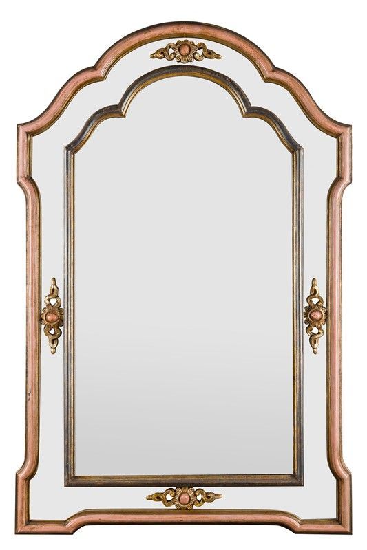 Specchiera in legno dorato e laccato
