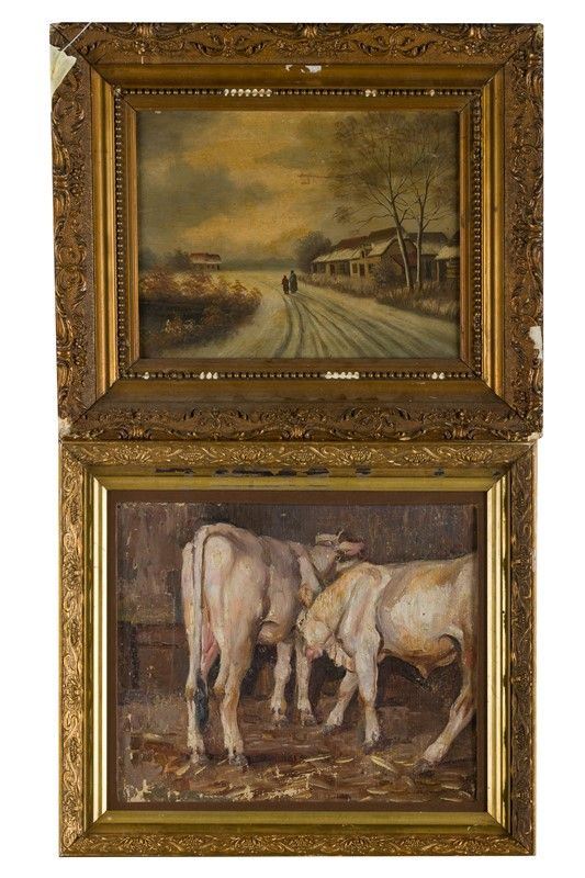 Two paintings of natural landscapes