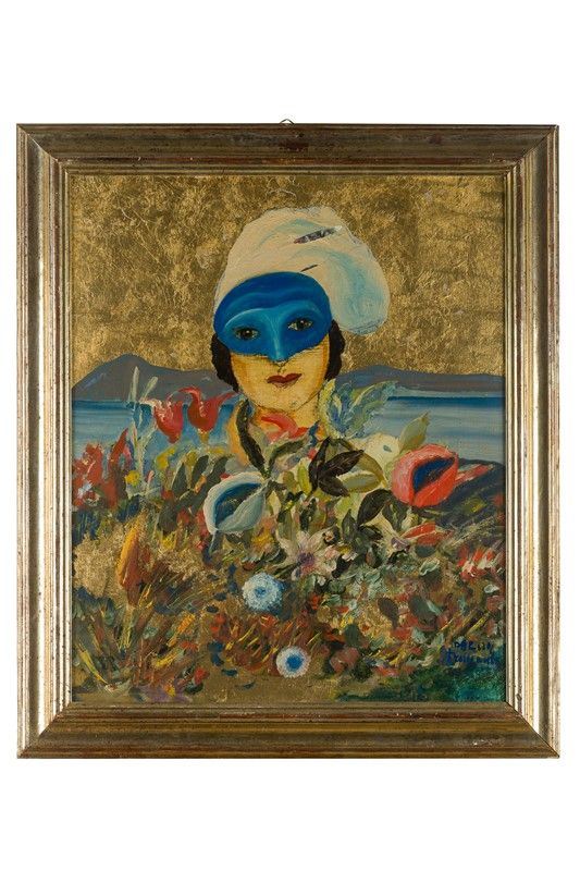 Pulcinella con fiori