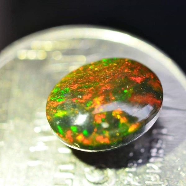 Natural black opal