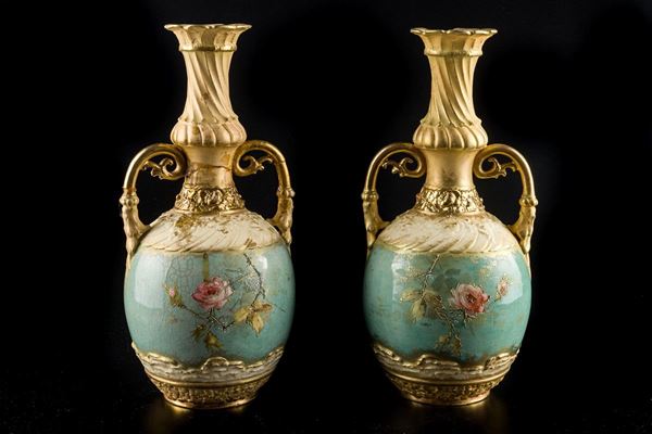 Coppia di anforette Turn Teplitz Bohemia Rstk