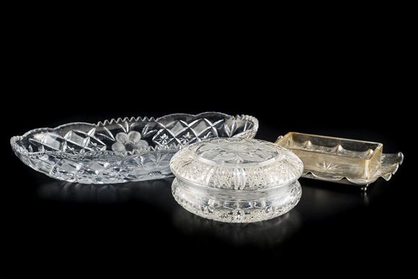 Three objects in cut crystal