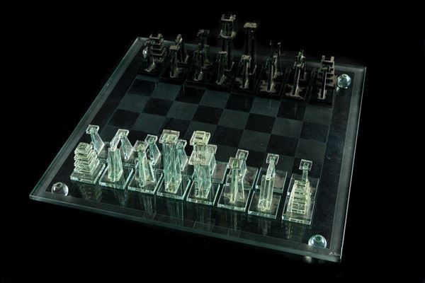 Glass chessboard