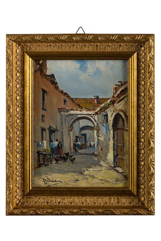 Scorcio di paese con arco