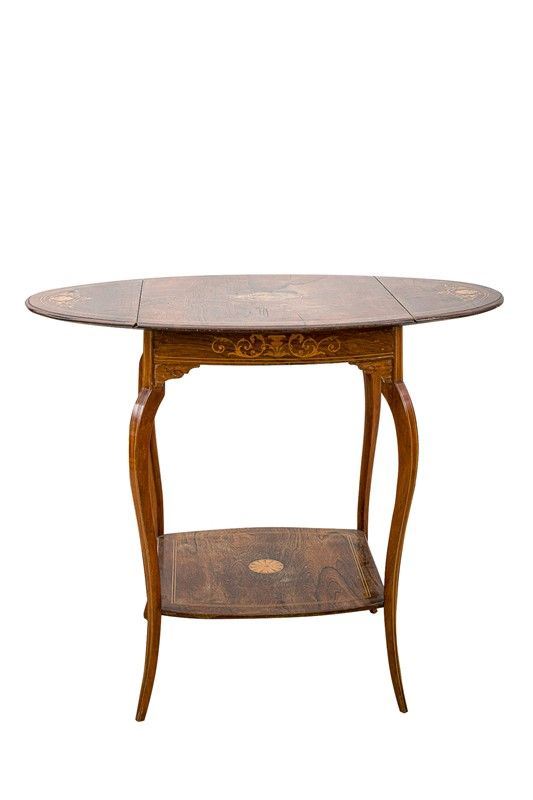 Side table with flaps