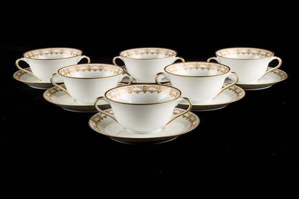 Sei tazze consomm&#233; Limoges