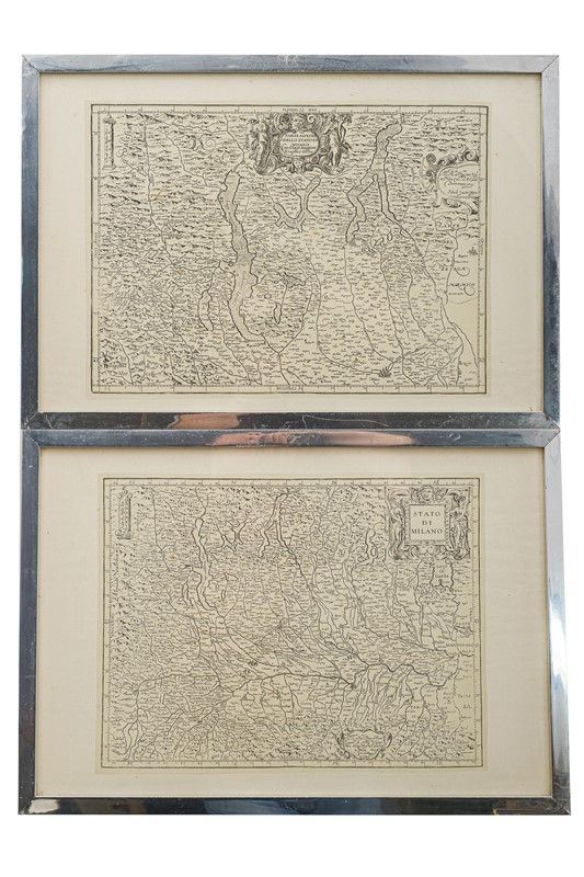 Giovanni Antonio Magini - Due carte geografiche antiche dello Stato di Milano
