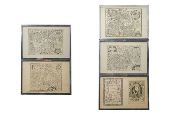 Giovanni Antonio Magini - Five ancient geographical maps of the State of Piedmont and the Duchy of Mantua and Monferrato