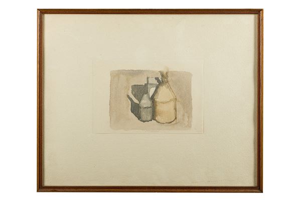 Giorgio Morandi - Natura morta con due bottiglie