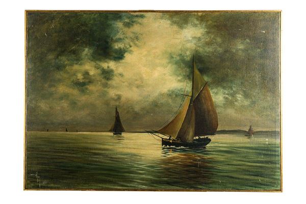 Carlo  Vason - Marina con barche