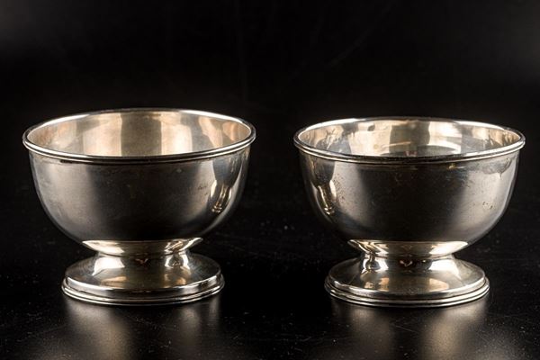 Pair of 800 silver cups