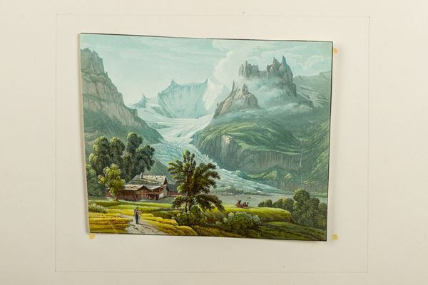 Giacinto Gigante (attr.) - Six mountain views with mountain hut