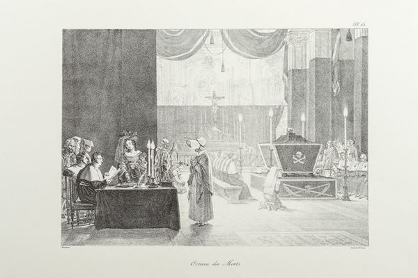 Antoine Jean Baptiste Thomas &amp; Fran&#231;ois De Villain - Tre litografie in bianco e nero