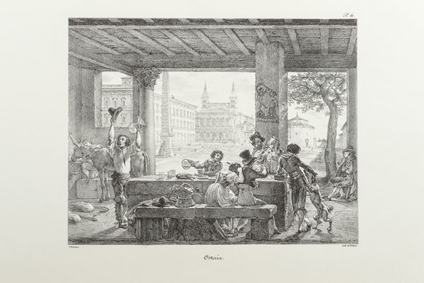 Antoine Jean Baptiste Thomas &amp; Fran&#231;ois De Villain - Coppia di litografie in bianco e nero