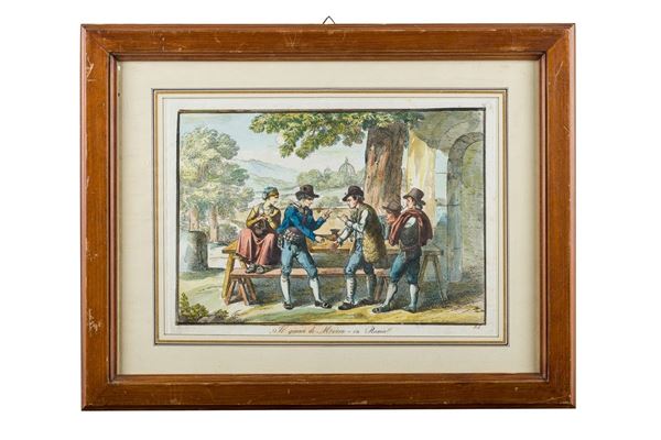 Bartolomeo Pinelli - The morra game in Rome