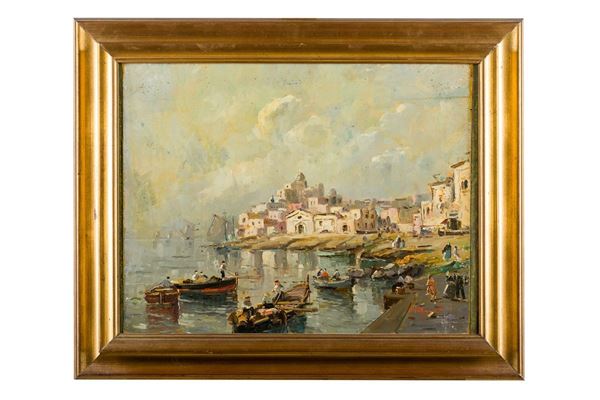 View of the port with boats