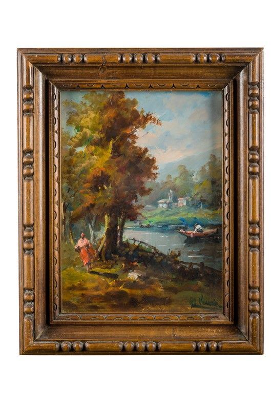 Glimpse of the river with figures