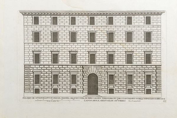Sei incisioni raffiguranti alcuni palazzi di Roma dei pi&#249; celebri architetti