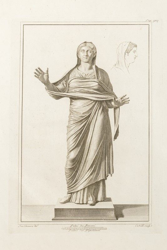 Cinque incisioni raffiguranti figure mitologiche e classiche