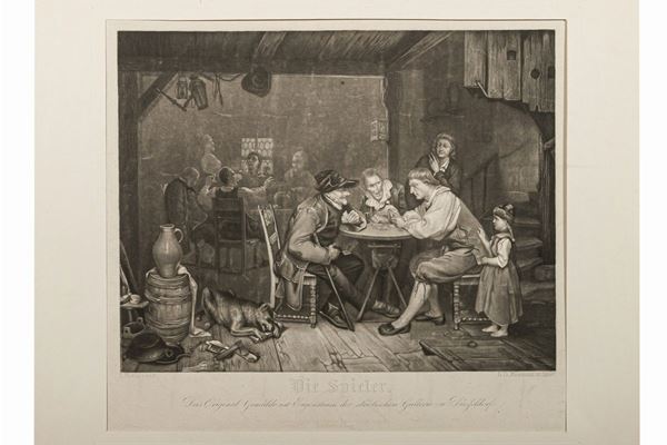 &quot;Die Spieler&quot; engraving