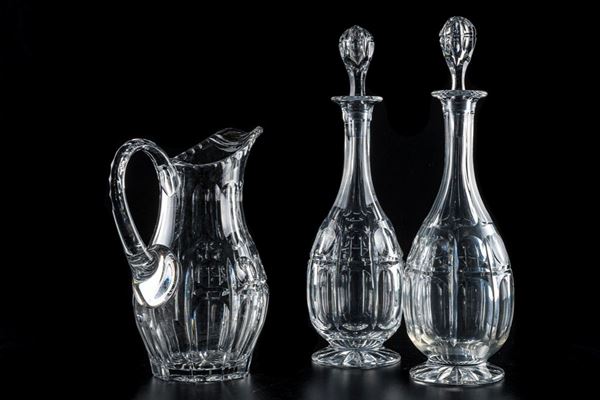 Pair of decanters and a carafe