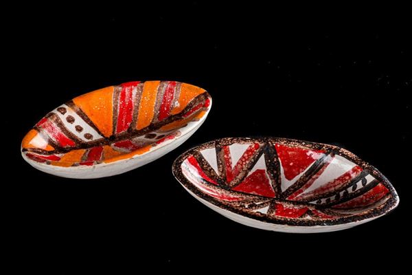 Two De Simone ceramic ashtrays
