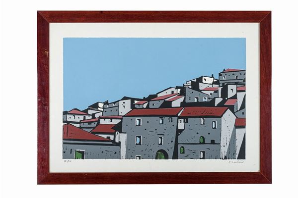 Enotrio Pugliese - Landscape with houses