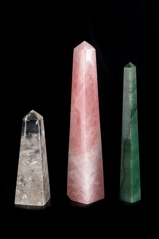 Three hard stone obelisks